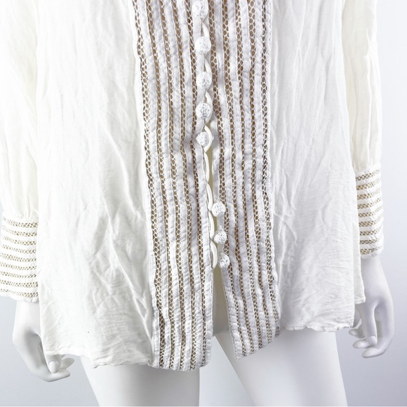 Soft Surroundings Women's White Long Sleeve Casual Button Down Top Size Petite S - Picture 5 of 10